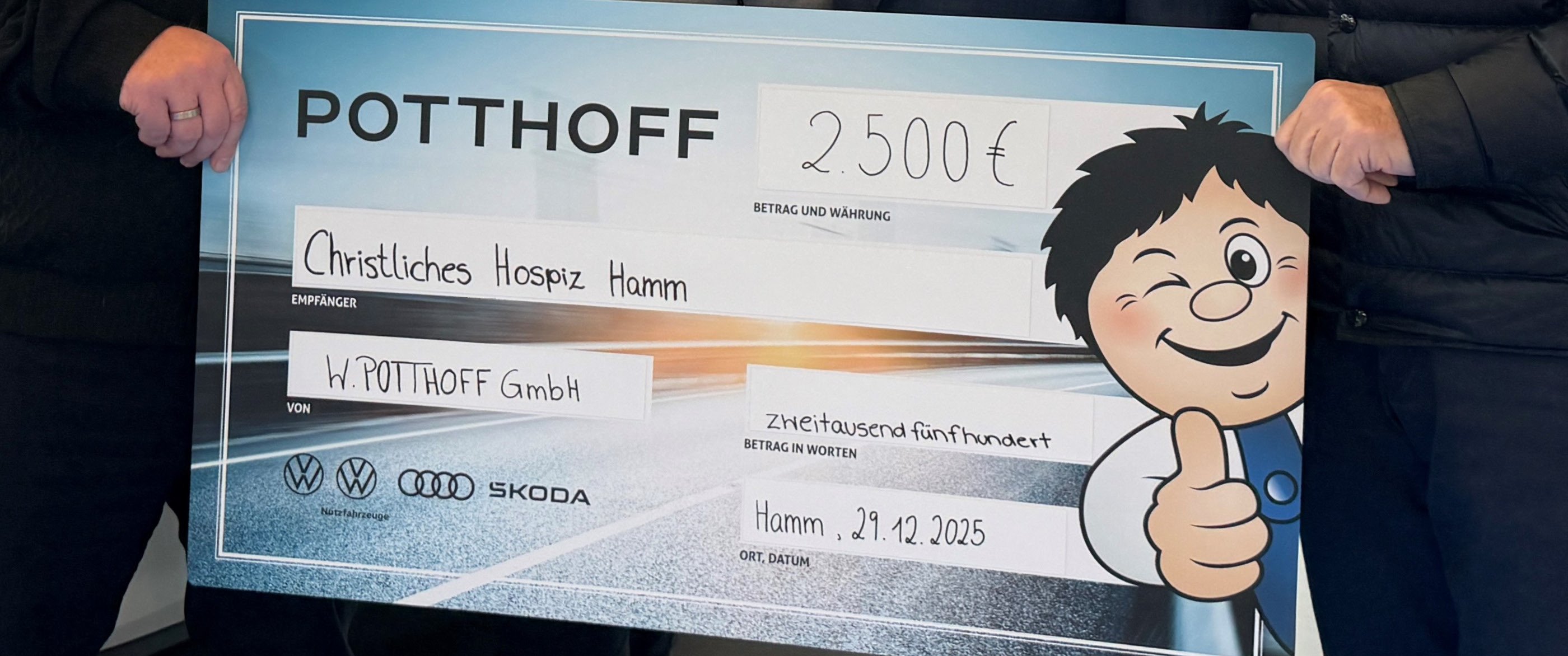 Herobild: Autohaus POTTHOFF setzt Engagement für das Hammer Hospiz fort: Spendenübergabe v...