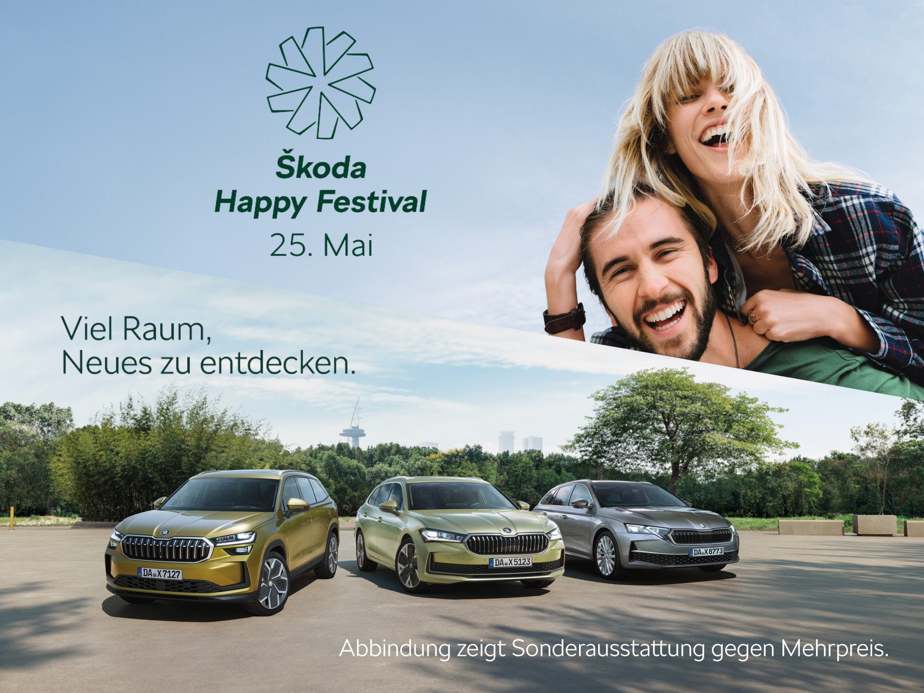 Škoda Happy Festival Viel Raum, Neues zu entdecken – Wir präsentieren Ihne die neuen Highlights, die Sie sicher happy machen!