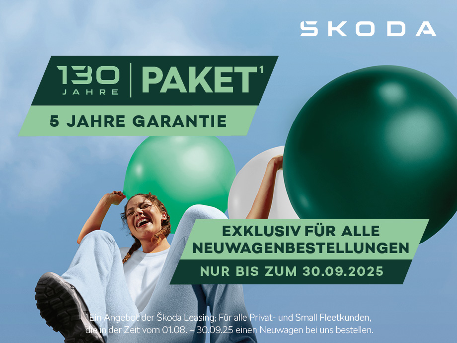 Bleiben Sie entspannt unterwegs: Rundum sorgloser Fahrspaß mit dem 130 Jahre Paket¹ von Šk...