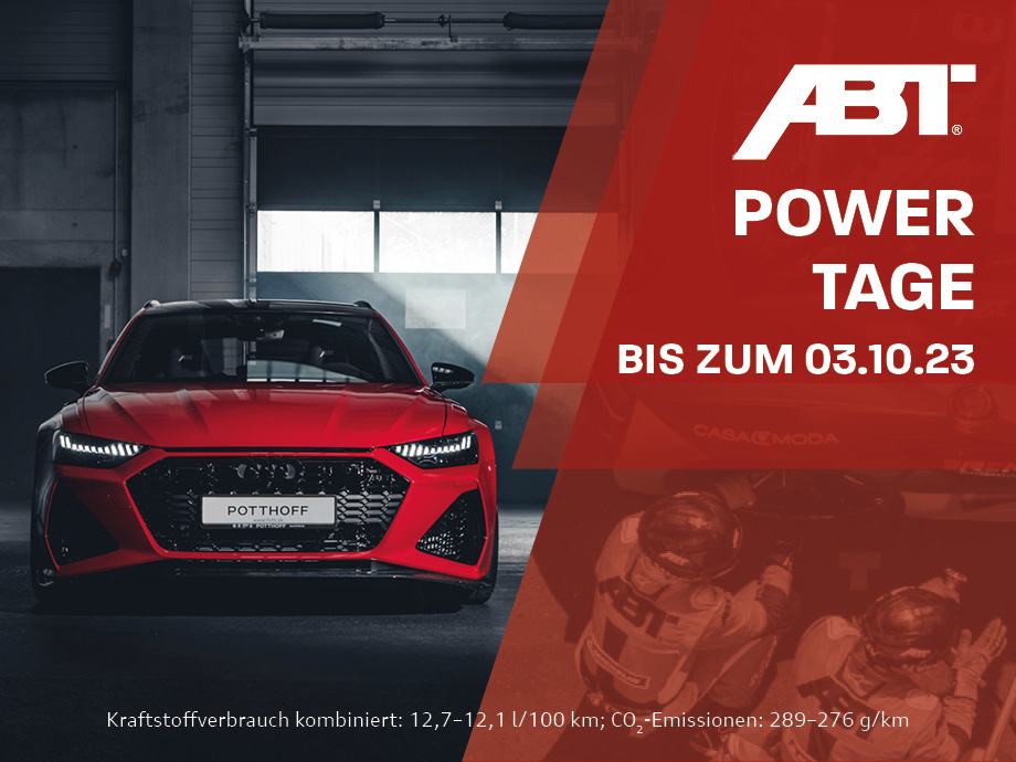 ABT Power Tage bei POTTHOFF! Sichern Sie sich die Leistungssteigerung* für Ihren Audi – bis zum 3. Oktober 2023!