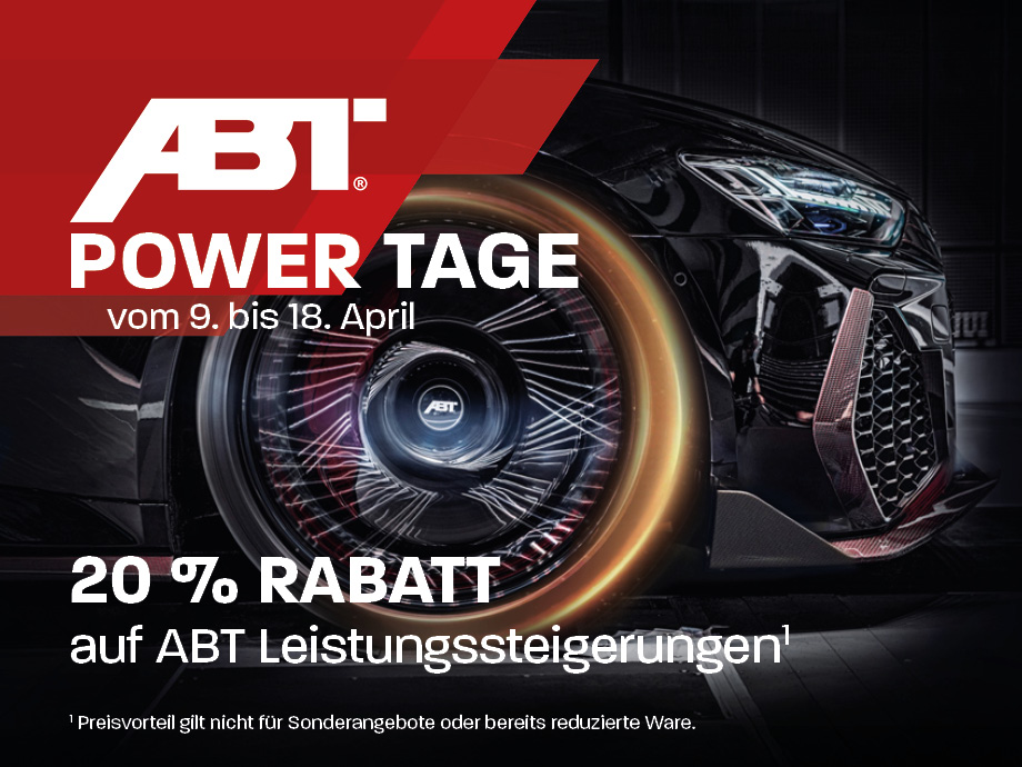 Mit ABT Power gestärkt in den Frühling – Jetzt 20 % Rabatt¹ auf ABT Leistungssteigerungen...