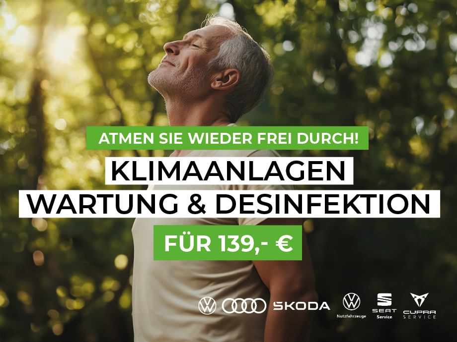 Atmen Sie wieder frei durch. Dank der Klimaanlagen-Wartung und Reinigung von POTTHOFF für 139,- €