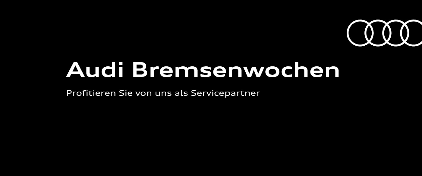 Herobild: Audi Bremsenwochen – Sichern Sie sich 20 % Nachlass¹ auf alle Bremsenteile von A...