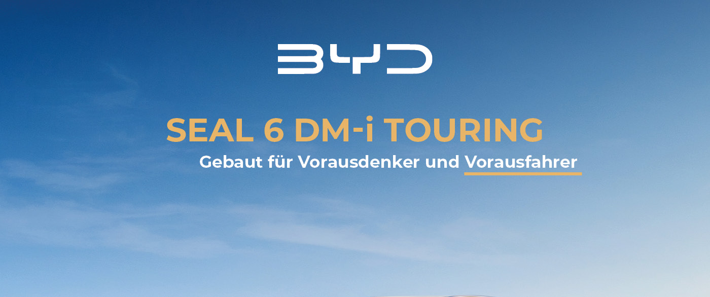 Herobild: Für Vorausdenker und -Fahrer. Der BYD SEAL 6 DM-i Touring ab 201,- €¹ mtl.