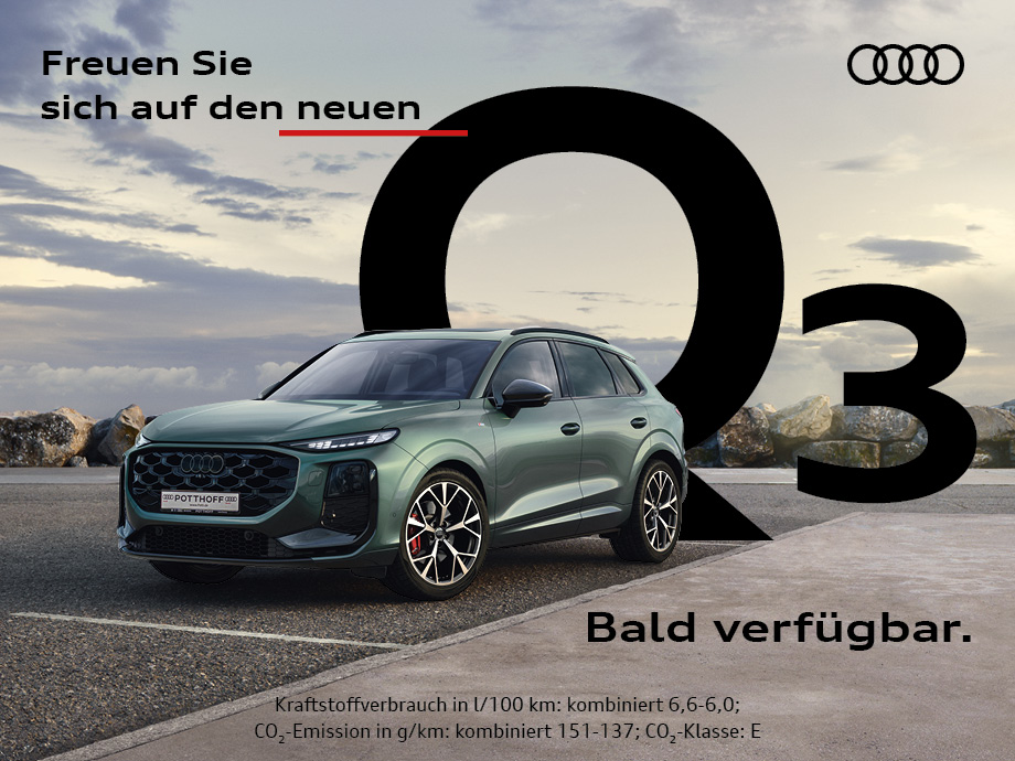 Der neue Audi Q3 SUV – demnächst bei POTTHOFF verfügbar.