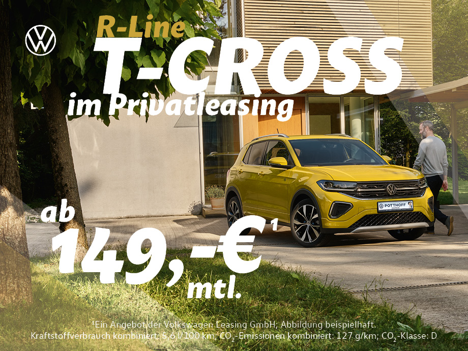 Der neue T-Cross R-Line im Privatleasing – jetzt bestellen ab nur 149,- € mtl.¹