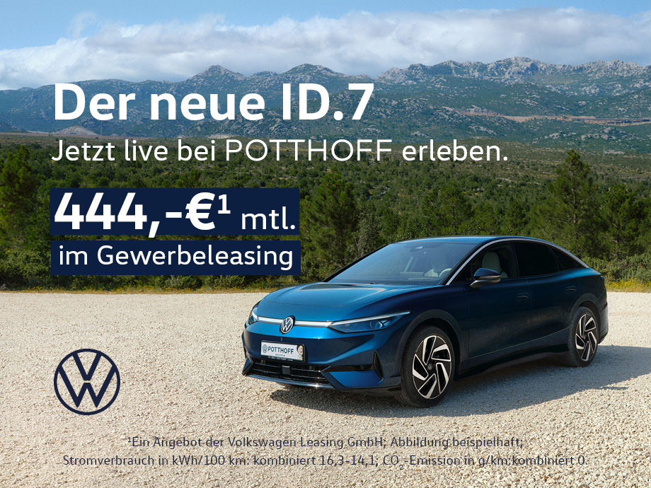 Der neue VW ID.7 im Gewerbe-Deal –  sichern Sie sich das brandneue ID-Mitglied für 444,- € mtl.¹