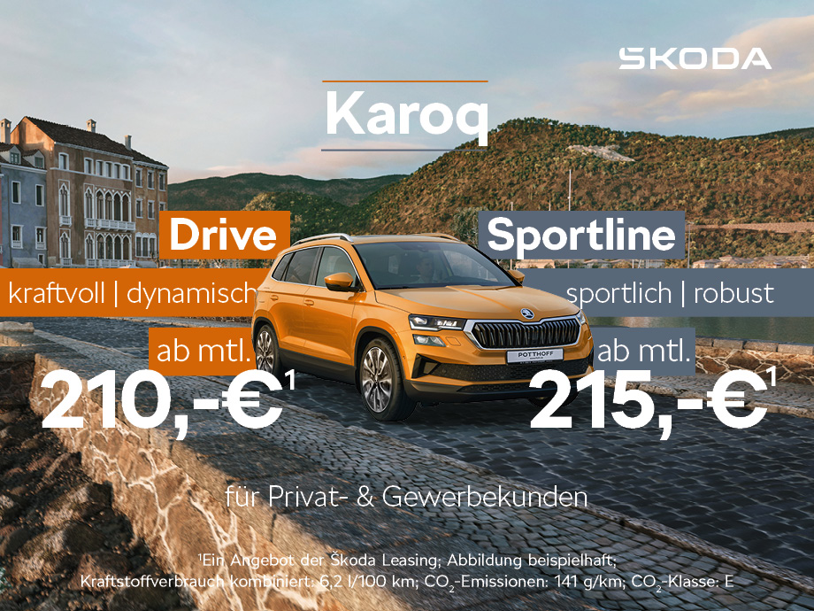Ein SUV mit Charakter – Der Škoda Karoq ist jeder Herausforderung gewachsen. Fahren Sie Ihren schon ab 210,- € mtl.¹