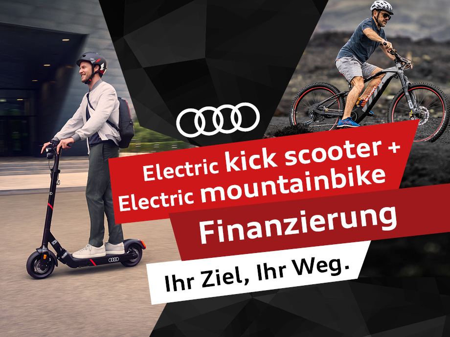 Elektrisierendes Fahrerlebnis auf zwei Rädern – Audi electric kick scooter und electric mountainbike jetzt bei POTTHOFF finanzieren!