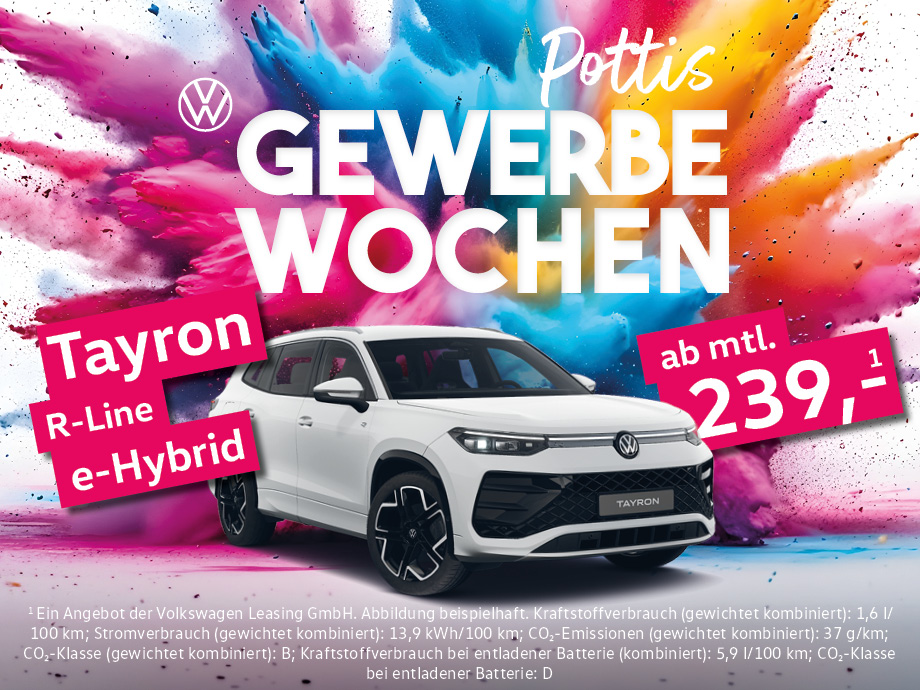 Frühling für Ihr Business – Mehr Raum für das, was wirklich zählt. Der VW Tayron R-Line e-...