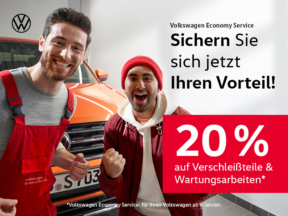 Große Servicequalität zum kleinen Preis – Der Economy Service für Ihren Volkswagen ab vier Jahren.