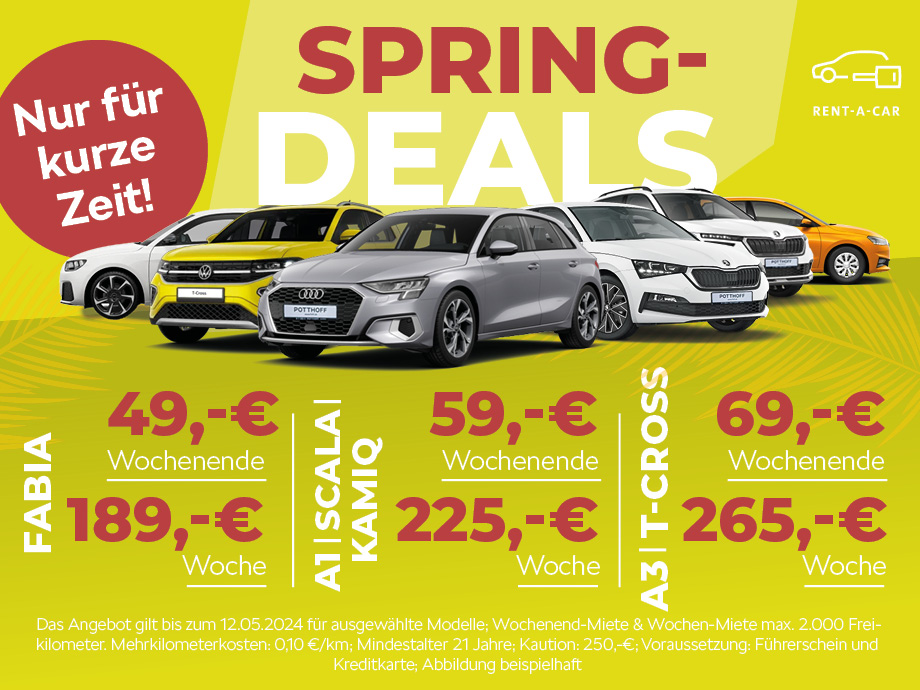 Spring-Deals bei POTTHOFF in Hamm – Günstige Mietwagen-Angebote für Ihren Auto-Frühling!