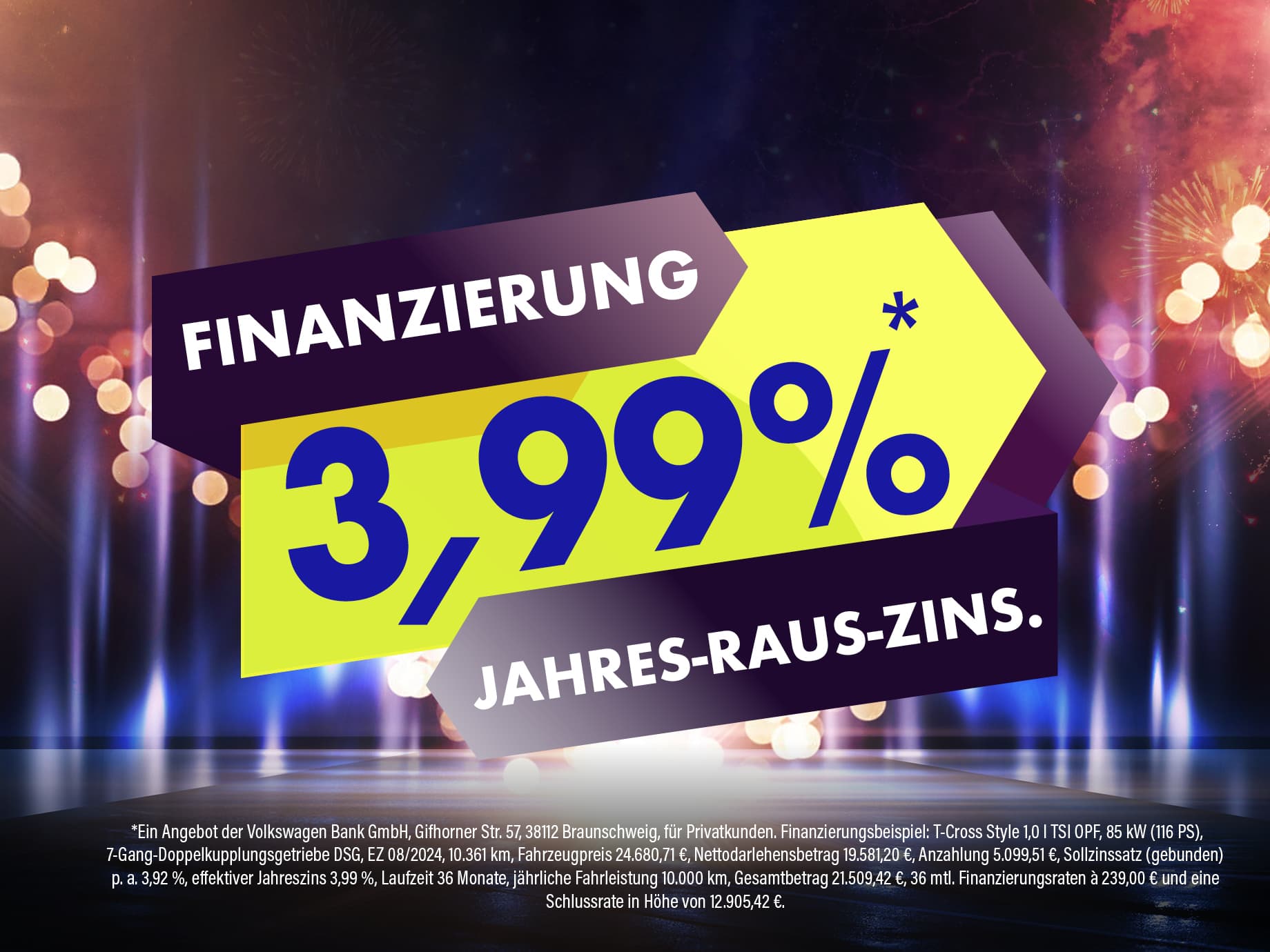 Aktionsware zum Jahres Raus Verkauf! Beanspruchen Sie unsere 3,99 % Finanzierung oder das...