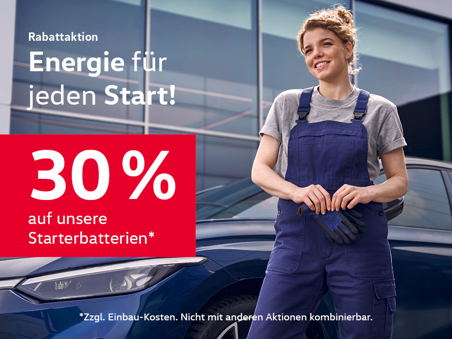 Jetzt durchstarten mit 30 % Rabatt* auf unsere Starterbatterien!