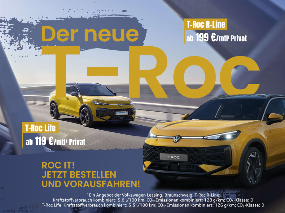 Roc on bei POTTHOFF! Gerade erschienen, schon im Angebot: der neue VW T-Roc!