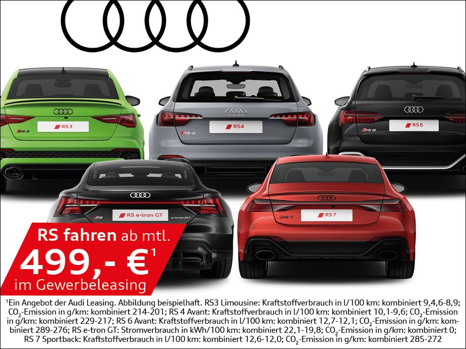 RStklassige Preise für unsere Audi Sport Modelle –  exklusive RS performance zu besonderen Konditionen fahren!