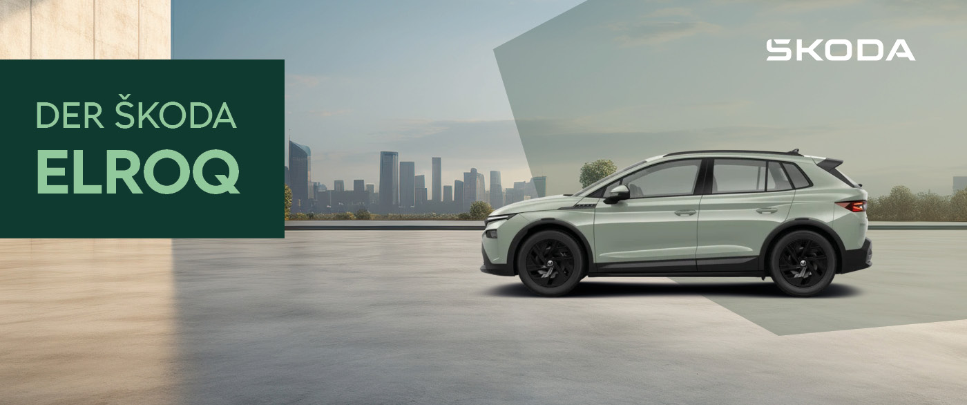 Herobild: Mehr Neugier, mehr Elroq. Der Škoda Elroq im Privat- und Gewerbeleasing schon ab...