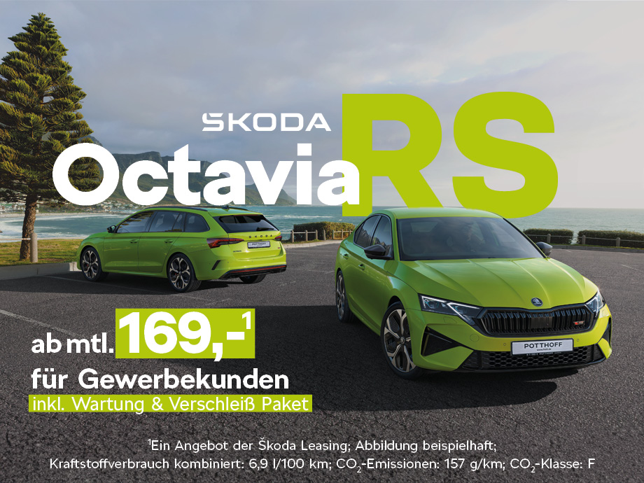 Jetzt schnell sein und den Škoda Octavia Combi RS im Gewerbeleasing ab 169,- €¹ mtl. siche...