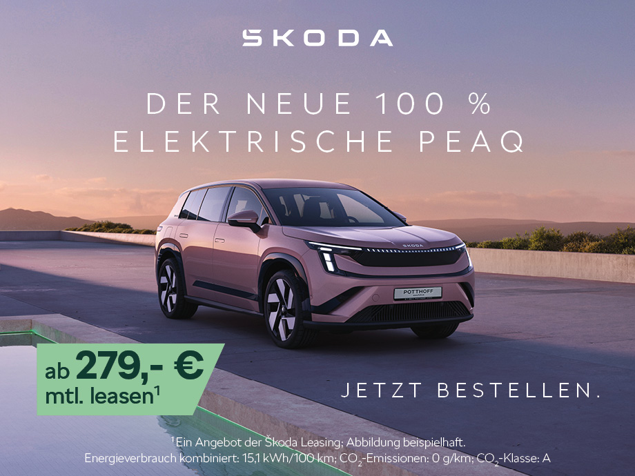 Sind Sie bereit für den Gipfel? Der Škoda Peaq im Privat- und Gewerbeleasing ab 279,- €¹ i...