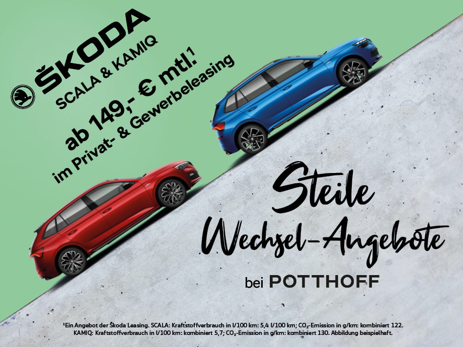 Steile Angebote zu den Škoda-Wechselwochen – jetzt für Privat- und Gewerbekunden.