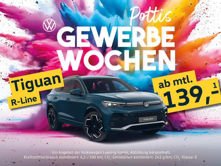 Starke Angebote für starke Unternehmen. Jetzt einsteigen und den VW Tiguan R-Line schon ab...