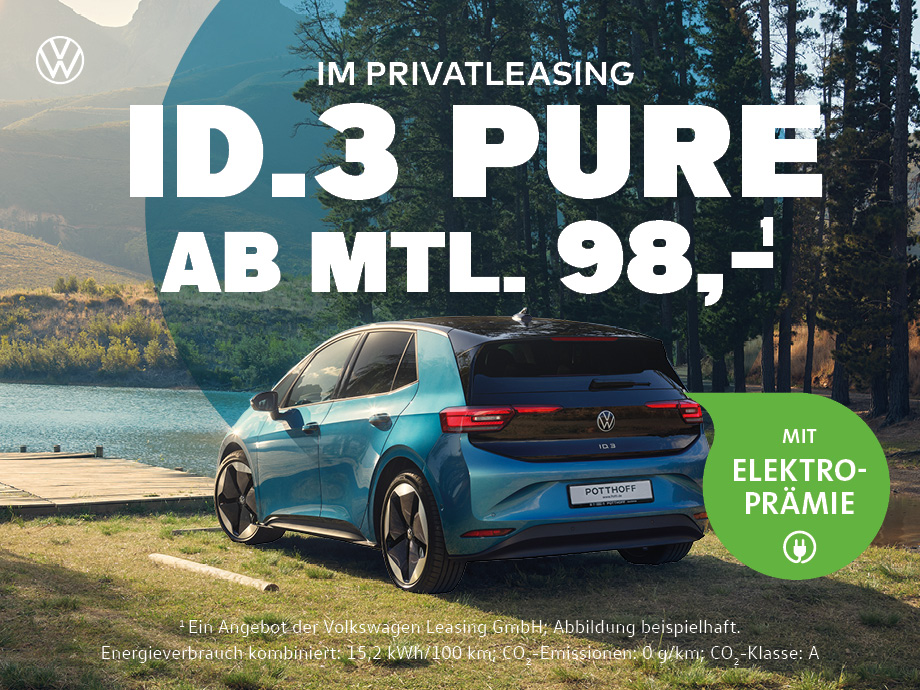 Der elektronische Boost für Ihren Alltag: Der VW ID.3 Pure – Jetzt Elektroprämie sichern u...