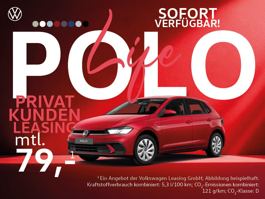 Lagerwagen: Nur solange der Vorrat reicht! Der VW Polo für 79,- €¹ mtl. im Privatleasing b...