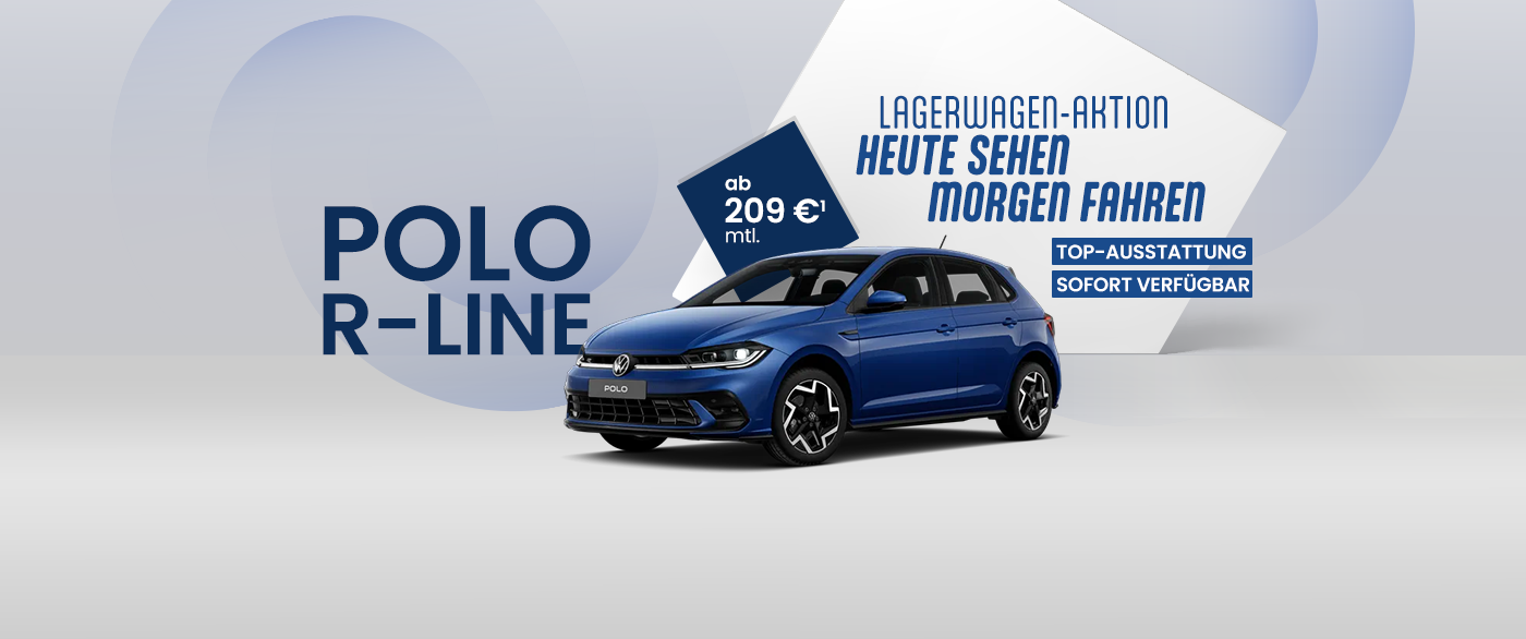 Herobild: Der VW Polo R-Line als Lager-Neuwagen ab 209,- €¹ bei POTTHOFF!