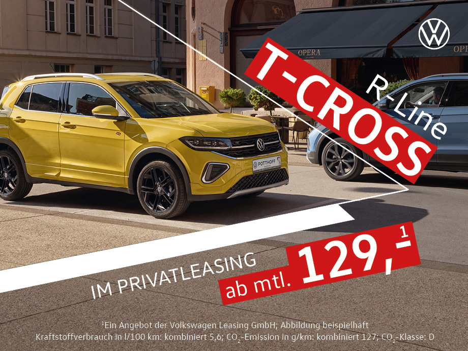 Illustration zur Abbildung des Angebotes: Jetzt den VW T-Cross R-Line ab mtl. 129,- €¹ als P...