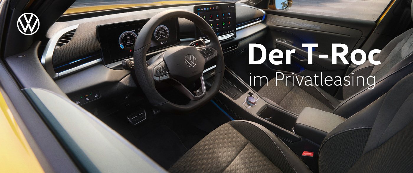 Herobild: Ihre einmalige Chance, auf unseren Top-Deal: Der VW T-Roc R-Line im Privatleasin...