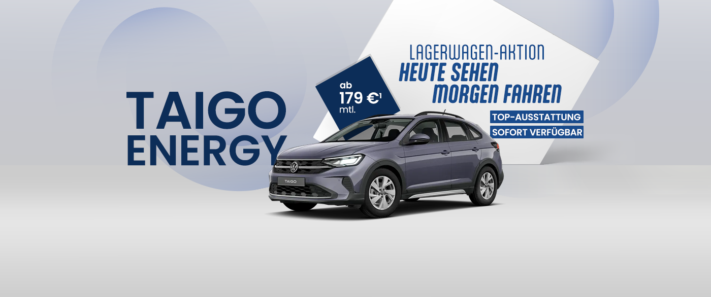Herobild: Der VW Taigo ENERGY als Lager-Neuwagen für 179,- €¹ bei POTTHOFF!