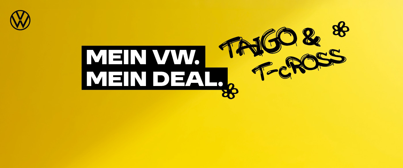 Herobild: Der VW Taigo und T-Cross Life im Privatleasing ab 169,- €¹ mtl. bei POTTHOFF!