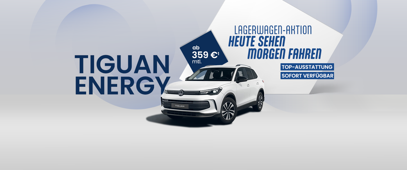 Herobild: Der VW Tiguan ENERGY als Lager-Neuwagen für 359,- €¹ bei POTTHOFF!