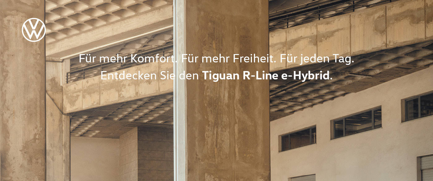Herobild: Stark im Auftritt und im Job! Der VW Tiguan R-Line eHybrid im Gewerbeleasing sch...