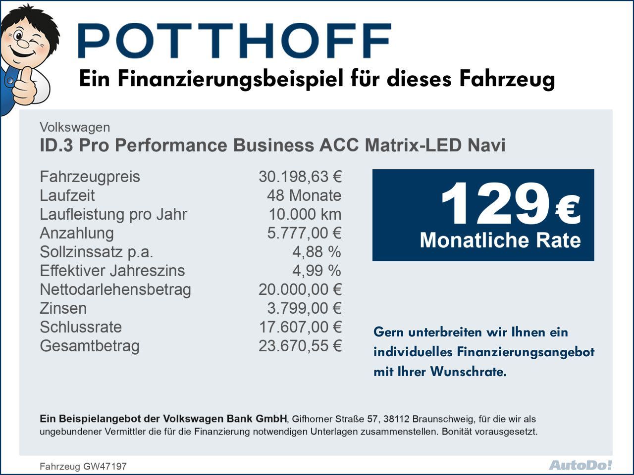 Volkswagen ID.3 Pro Performance BusinessACC Matrix-LED Navi PDC