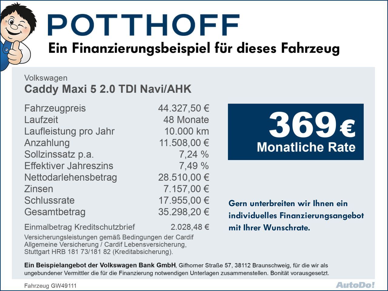 Volkswagen Caddy Maxi 5 2,0 TDI Navi/AHK